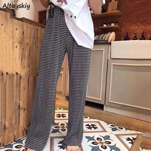 Pants Women Full Length Trousers Sexy Ladies Vintage Chic Retro Streetwear Loose Fashion Summer High Waist All-match Simple Ins