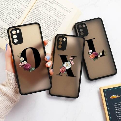 Phone Case For Xiaomi Mi 11 Lite Ultra 9T 10T Pro Cover Soft Bumper Fundas Coque Mi Note 10 Lite Alphabet Flower Hard Shockproof