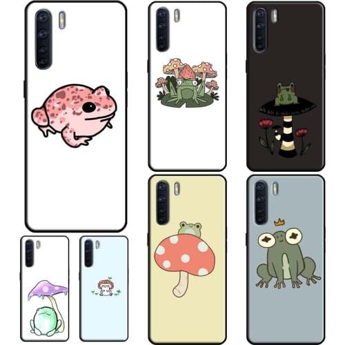 Mushroom frog Case For OPPO Reno 2Z 4 Pro F5 F7 A52 A72 A92 A1K A5S A15 A91 A5 A9 A31 A53 2020 Coque