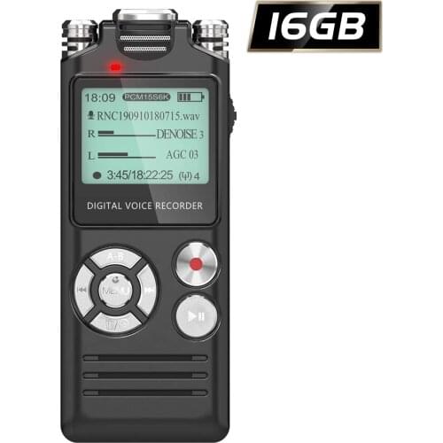 Digital Voice Recorder 16 GB Voice Activate Recorder/ MP3 Player Rechargeable HD Audio Recorder with Noise Reduction Microphones