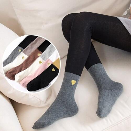 Girl heart-shaped Print Children Kids Pantyhose Combed cotton Princess Party Dance Tights 3-9T Tights Spring Autumn