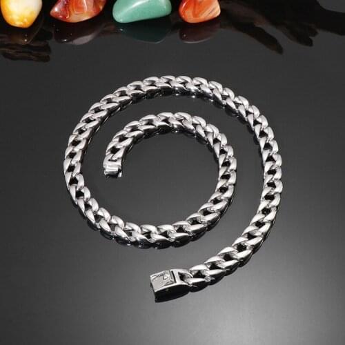 European and American simple personality stainless steel polished necklace hip hop rock trendy accessories