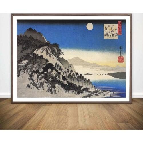 Hiroshi Yoshida Hiroshige Fishing Boats Shrine Horseback Sokokura Ukiyo-e Japanese Art Poster
