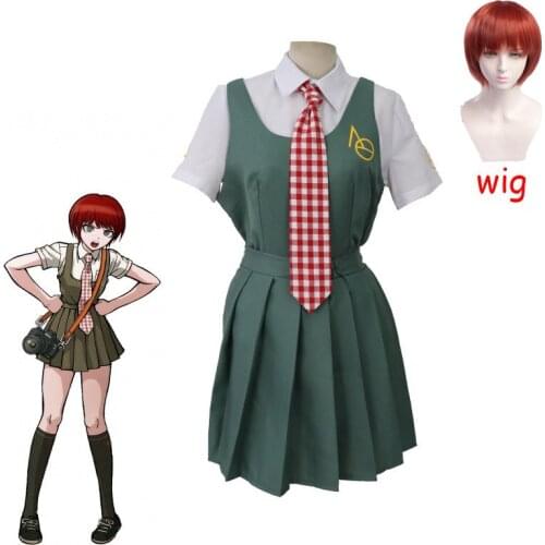 Anime Danganronpa Koizumi Mahiru Cosplay Costumes Japanese Uniform Sailor Suit Women Dress Girls Clothing Wig