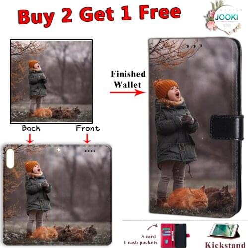 Personalized Photo Leather Wallet ForSamsung Galaxy A01 luxury silk pattern flip cover wallet leather case ForSamsung A01 custom