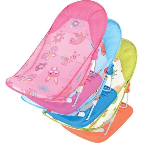 Summer Baby Shower Chair Infant Bath Chair With Baby Pillow Foldable Floating Soft Baby Shower Stand Suitable For Sink Bathtub