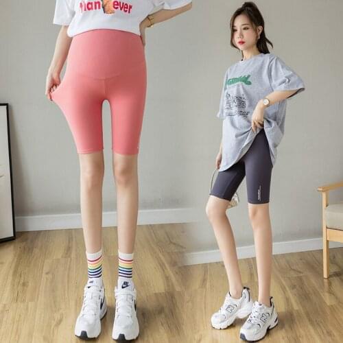 Summer Stretch Nylon Maternity Yoga Pants Sports Casual Fitness Legging Clothes for Pregnant Women Elastic Waist Belly