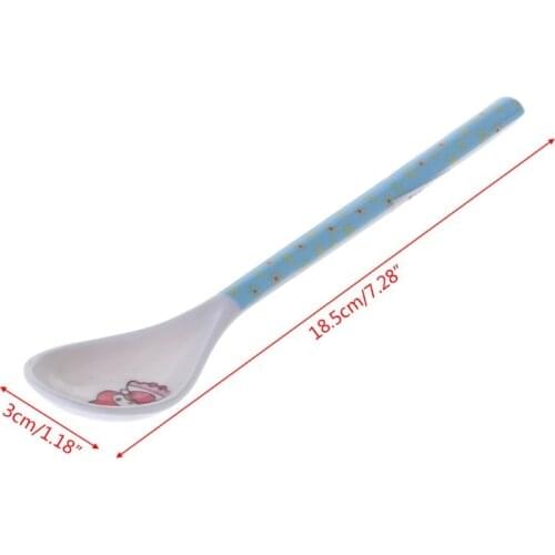 N7ME Baby Spoon Long Handle Feeding Newborn Infant Cartoon Food Grade Dishes Cutlery Spoons Safe Non Toxic Accessories