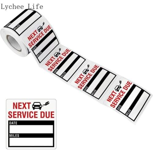 Lychee Life Black Color Car Maintenance Service Reminder Stickers Adhesive Car Label Sticker Diy Scrapbooking Paper Crafts