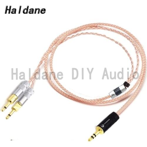 Haldane HIFI DIY 2.5/3.5/4.4/6.35mm Single Crystal Copper Headphone Upgrade Cable for HD700 HD 700 M1060 M1060c Headphones