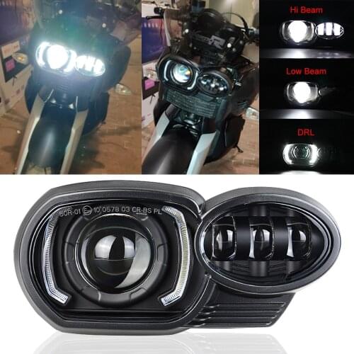 Motorcycle LED Headlight Hi-Lo Beam Front Headlamp with DRL For K1200R 2005 2006-2009 K1300R 2010 2011-2013