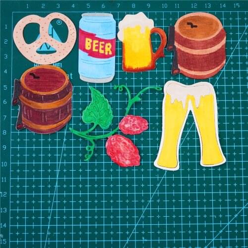 Beer Party Set Metal Cutting Dies Stencils For DIY Scrapbook Photo Album Paper Card Decorative Craft Embossing Dies Cut New 2021