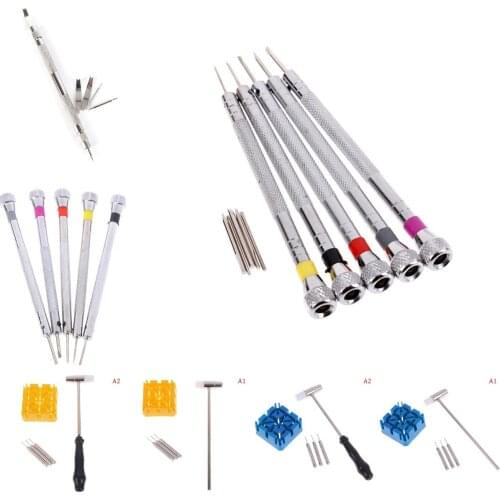 5PCS/Set Hammer Punch Pins Strap Holder Kit Watch Band Bracelet Link Repair Remover Tool Watch Meter Repair Accessories Tools