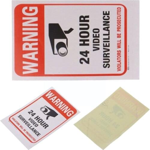 5Pcs/lot Wall Stickers 24H Video Camera System Warning Waterproof Decal Sign Wall Sunscreen Area Public Monitor Signs Secur I4K8