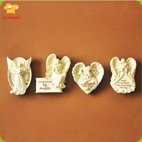 LXYY New Angel Girl Wings Chocolate Candy Craft Square Dan Silicone Molds Cake Decoration MOULDS