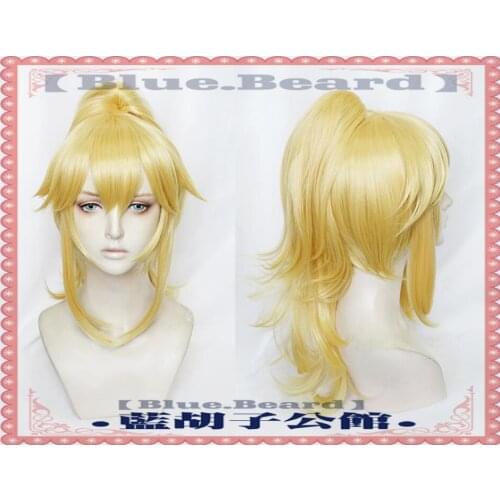 Game Super Mario Princess Bowsette Cosplay Wigs Princess Bowser Peach Gold Wavy Heat Resistant Synthetic Hair Wig + Wig Cap
