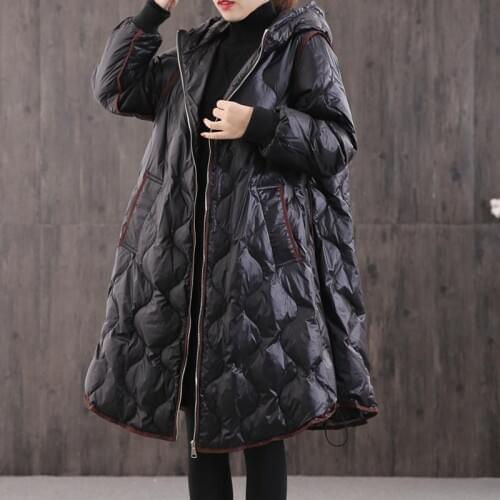Winter Women Loose Long Cotton Padded Jacket Hooded Cotton Coat Parka Plus Size Coats Casual Warm Outerwear Female Snow Wear