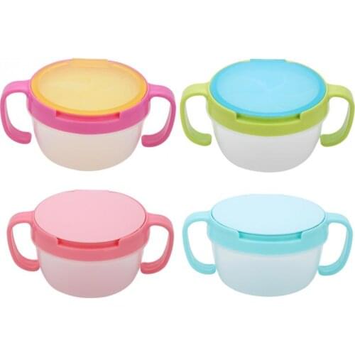 Kids Dual handle Spill-proof Candy Food Bowl Snack Container for Children Baby Toddlers Feeding Care