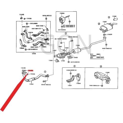 Exhaust pipe gasket 1999-Toy ota COR OLL ACO ROL LAJ PPS PRI NT ER exhaust pipe interface pad (front) interface pad
