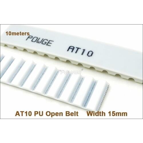 POWGE 10meters AT10 Timing Belt Width 15mm AT10 15 PU With Steel Core Belt Pitch=10mm T10 AT10-15 Metric Trapezoidal Belt