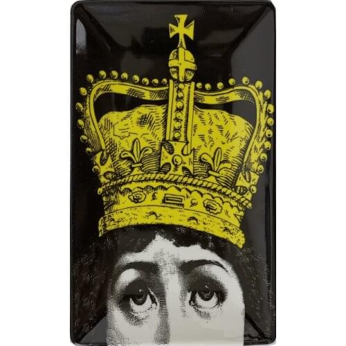 Retro Classical Plate Jewelry Storage Dish Beauty Ornaments Tray Rectangular Ashtray Home Decorative