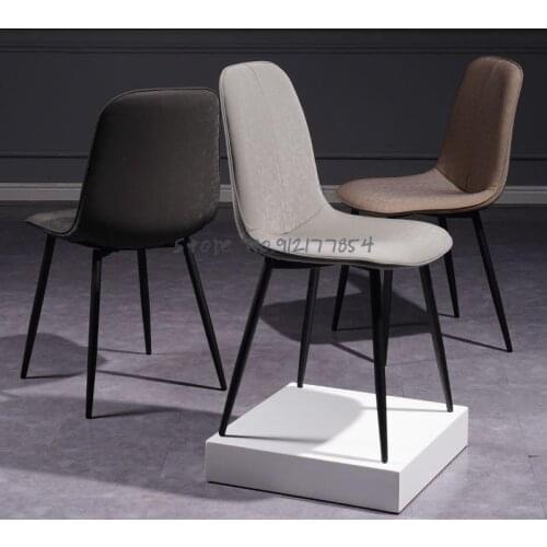 Rental house chair light luxury design sense stool home dining chair backrest wrought iron negotiation dining table chair makeup