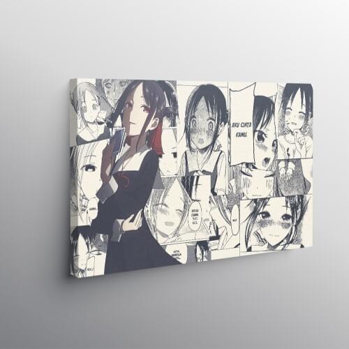 Shinomiya Kaguya Love is War anime Painting Wall Art Poster Framed Canvas Home Bedroom Dorm Art Decoration Wooden Frame Prints