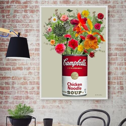 Nordic Art Posters and Prints Flower Wall Art Soup Jar Canvas Painting Wall Pictures For Living Room Artwork Home Decoration