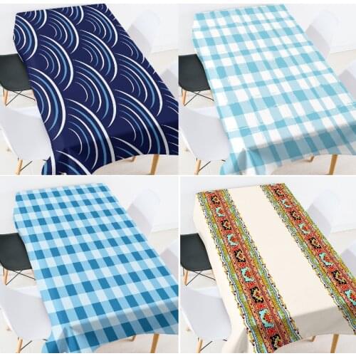 Geometric stripes check printing table runner tablecloth Table dining Dining tables waterproof tablecloth table cover coat table