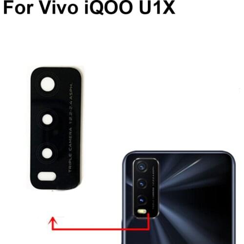 2PCS High quality For Vivo iQOO U1X Back Rear Camera Glass Lens test good For Vivo iQOO U 1X Replacement Iq00 U1X