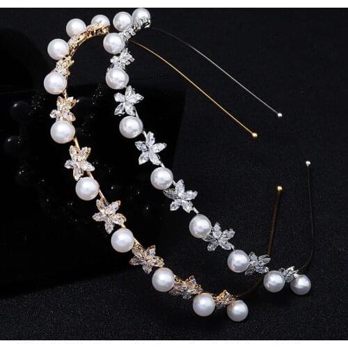 Rhinestone Inlaid Bridal Headband Alloy Hair Loops Bangs Holder Hair Accessories for Women Girl Daily Wear & Gifts LB