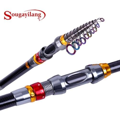 Sougayilang Super Hard 1.8-3.6M Telescopic Fishing Rod 99% Carbon Fiber Sea Fishing Rod Pole Rock Carp Fishing Rod Tackle Poles