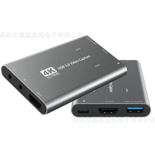 USB 3.0 video capture card 4K ring out HDMI with audio microphone HD game live recording box