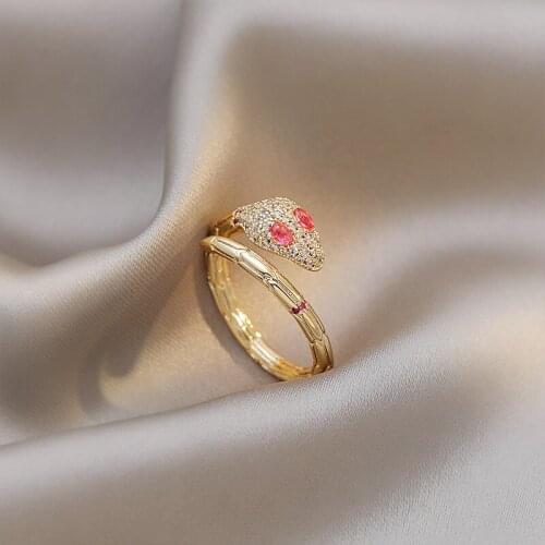 Woman Punk Rings Snake Adjustable Opening Finger Ring Metal Gothic Accessories Gift Trend Personality Womens Ring Jewelry