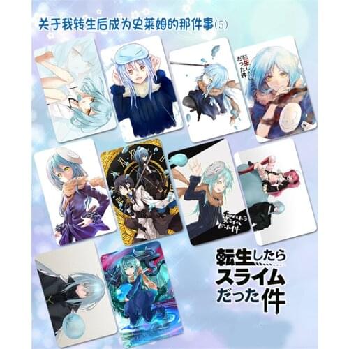 10pcs Anime That Time I Got Reincarnated as a Slime Cartoon Printed Bus Card Stickers Cosplay Prop Decor Boy Girl DIY Toy Gift