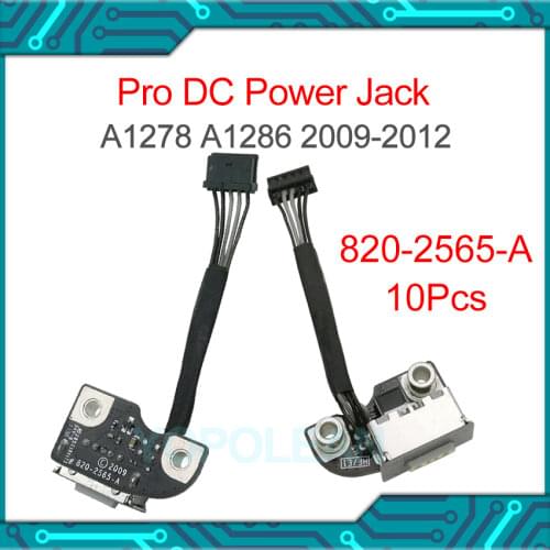 10pcs I/O Power Jack Board Cable 820-2565-A For Macbook Pro 13" 15" A1278 A1286 A1297 2009 2010 2011 2012 year