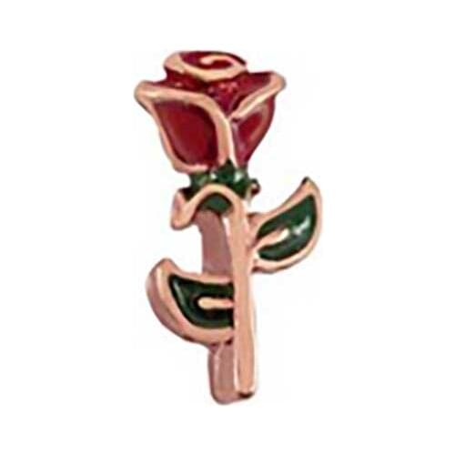 10pcs Red Rose Flower Custom Floating Charms for Glass Locket Watch Necklace Bracelet