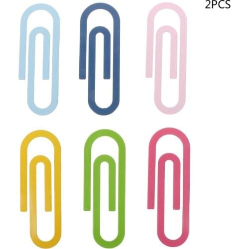 2 Pcs Cute Big Metal Paper Clip Bookmark Page Clips Photos Tickets Paperclip Office School Supplies Stationery