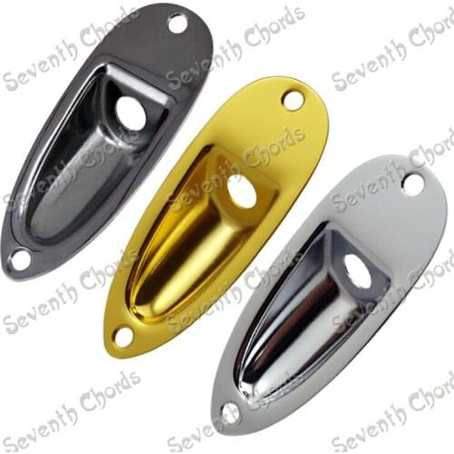 3 Pcs Boat Style Metal Bass Guitar Jack Plates for Electric guitar Replacement Parts - Chrome - Black - Gold 3 Color for choose