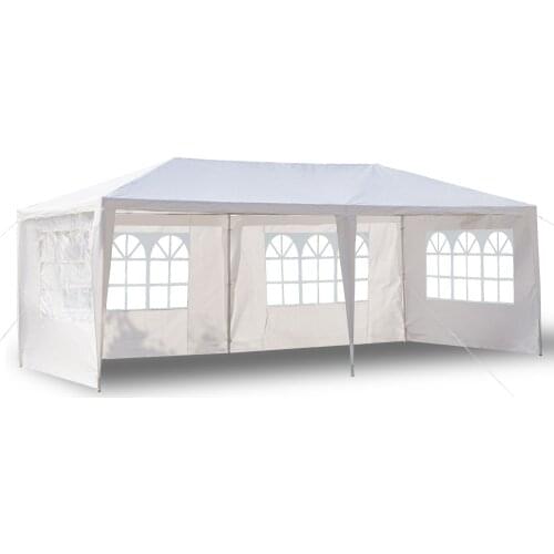 3 x 6m Four Sides Waterproof Tent with Spiral Tubes Portable Upgrade Outdoor Gazebo Marquee Awning Tent Shade White
