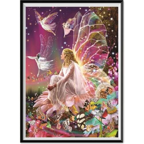 2020 new 5D DIY diamond embroidery butterfly beauty diamond painting cross stitch round full rhinestone home decoration