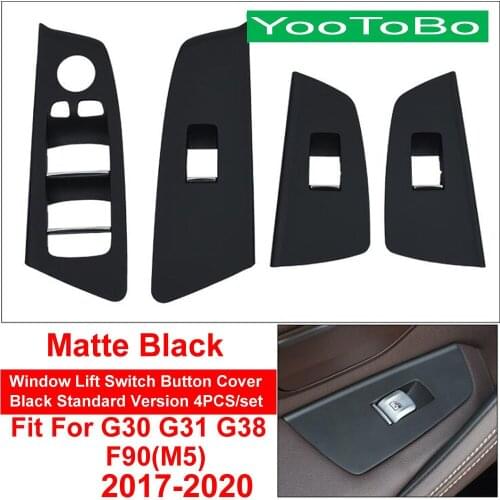 Car Black Interior Moulding Window Lift Switch Button Cover Panel Trim For BMW 5-series G30 G31 G38 M5 F90 525 528 530 540 Li