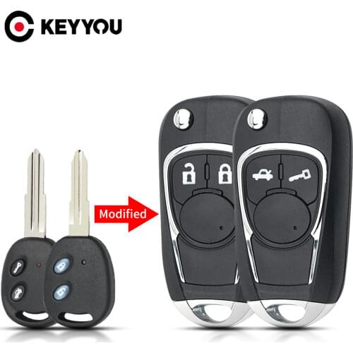 KEYYOU 2 Buttons Remote Car Key Shell For Chevrolet LOVA Sail Epica Lechi Spark Fob Auto Key Case Uncut Left/Right Blade