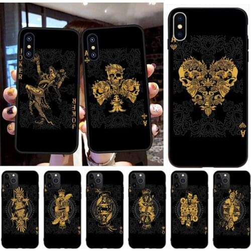 PENGHUWAN Poker king Black TPU Soft Phone Case Cover for iPhone 11 pro XS MAX 8 7 6 6S Plus X 5S SE XR case