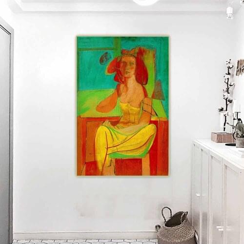 Citon Willem De Kooning《Seated Woman I》Canvas Oil Painting Artwork Poster Picture Wall Hanging Decor Home Living Room Decoration