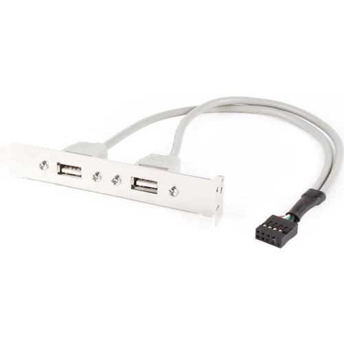 CNIM Hot Expansion 2 Ports Hub USB 2.0 to 9 Pin Header Mainboard Panel Bracket