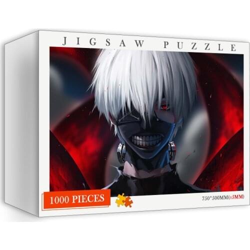 Wood Puzzle Toys 1000 Pieces Jigsaw Tokyo Ghoul Picture 7550cm Puzzles 1000 Wooden Adults Custom Gifts Cartoon Anime DIY Toys