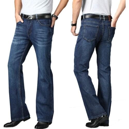 Jeans Men Mens Big Flared Jeans Boot Cut Leg Flared Male Designer Classic Denim Jeans High waist Stretch Loose Flared Jeans