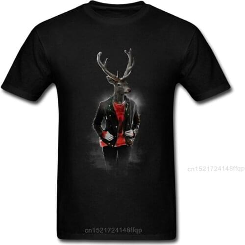 Men T Shirts Blizzard Deer T-shirt Camisa Tees Crazy TShirts 100% Cotton Crew Neck Short Sleeve Summer Fall Clothes Wholesale