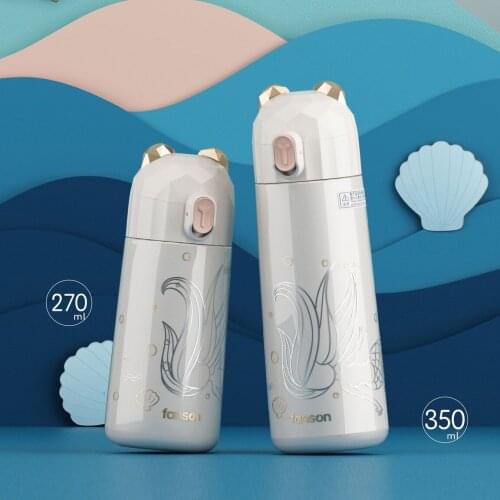 Mermaid Two Size Insulated Cup Cute Bear Designer Girls Kids Thermos Bottle 304 Stainless Steel Tumbler Portable Vacuum Flask